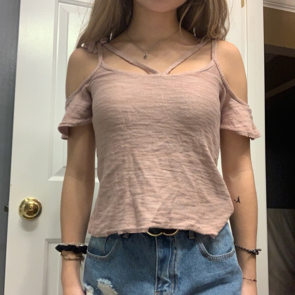 Pretty Criss-Cross Tie Shoulder Tank
